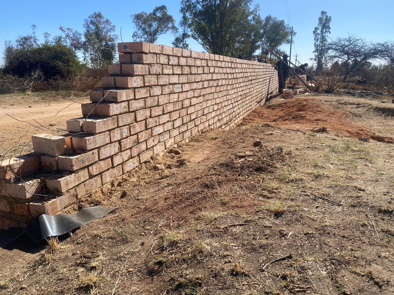 Estate wall construction in progress
